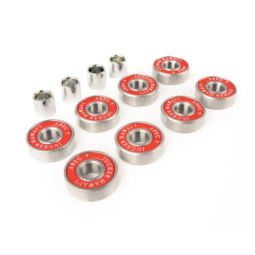 JUCKER HAWAII Longboard Bearings ABEC 9 Red + Spacer